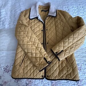 Ralph Lauren Yellow Quilted Jacket with Sherpa Collar